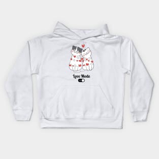 Couple of cats love mode Kids Hoodie